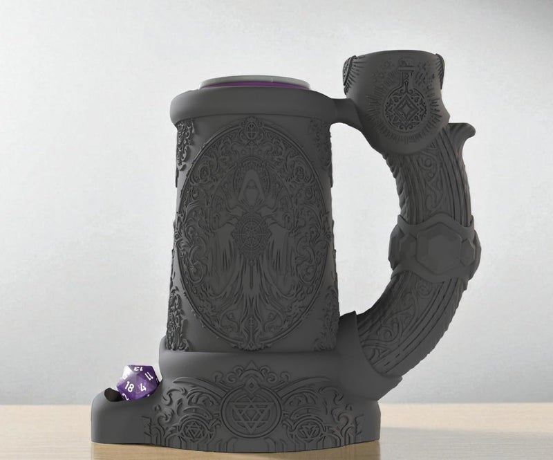 Gallery of Drip Dark Sorcerer Can Cozy Dice Tower – Fantasy DND Dice Roller & Drink Holder, Dungeons and Dragons Gift, RPG Tabletop Accessory, Dungeon Master Decor, Gothic Dice Mug (Obsidian Black, Standard 12oz Can) - Image 2